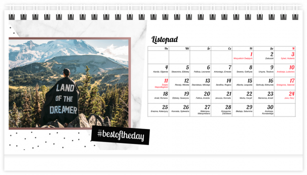 fotokalendarz Marble Hashtags