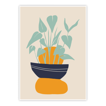 plakat Beż i granat - donica