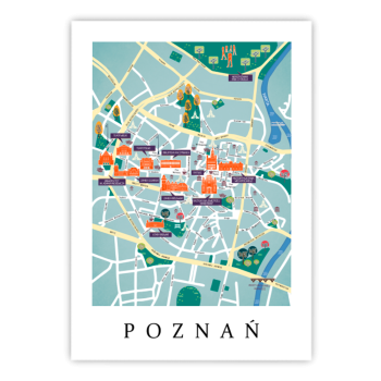 plakat Poznań mapa