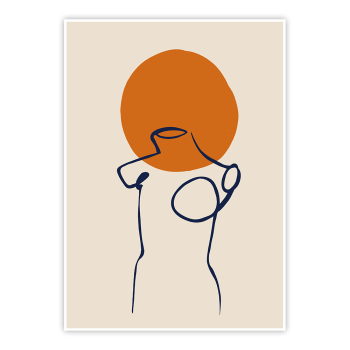 plakat Słoneczny lineart